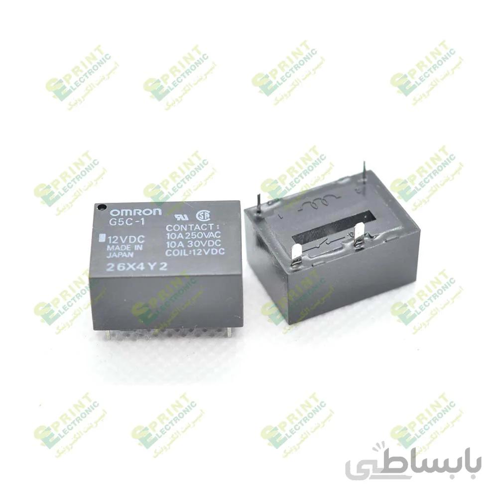 رله 12 ولت خوابیده 4 پایه 10 آمپر OMRON G5C-1