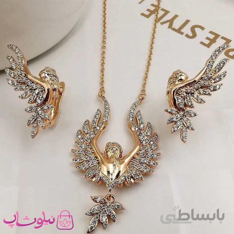 ست گردنبند و گوشواره ژوپینگ فرشته کد 2385