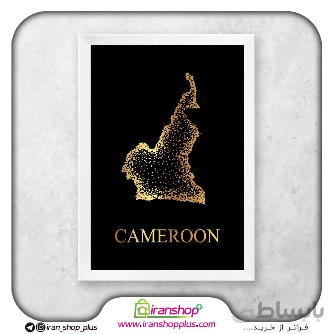 تابلو نقشه کشور کامرون با تم Golden Country