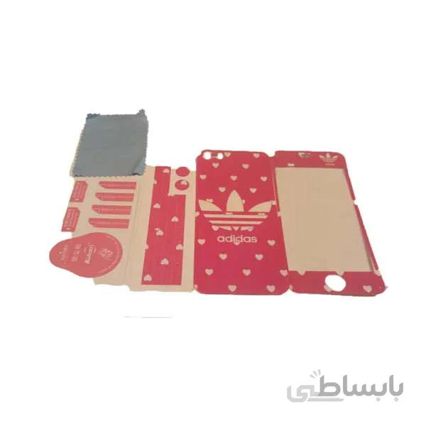 محافظ پشت و رو ضد خش ادیداس دخترانه صورتی طرح قلب مناسب برای گوشی موبایل اپل ایفون 4 / 4 اس