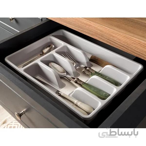 نظم دهنده قاشق و چنگال مدل Millie Soft Gri مادام کوکو