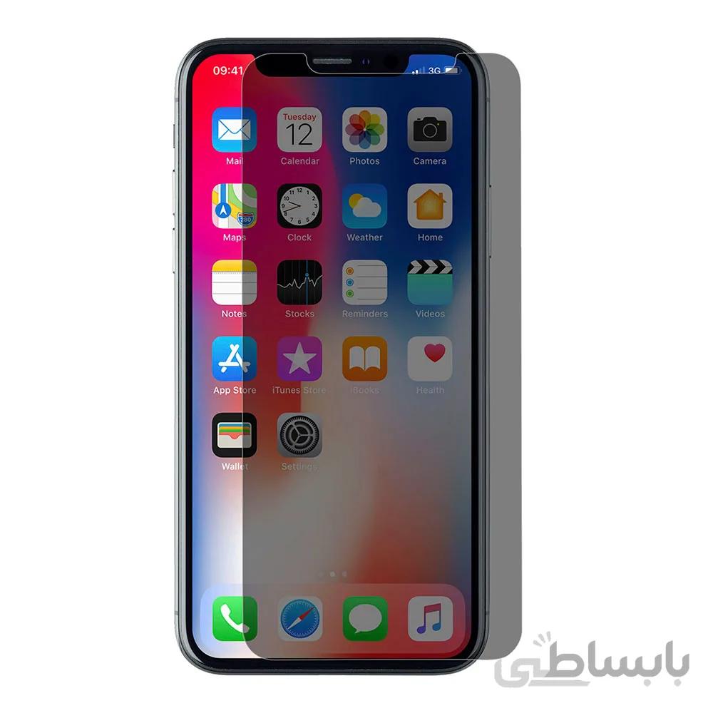 محافظ صفحه نمایش مدل حريم خصوصی مناسب برای Apple iPhone X ا Privacy Glass Protector Screen Apple iPhone X