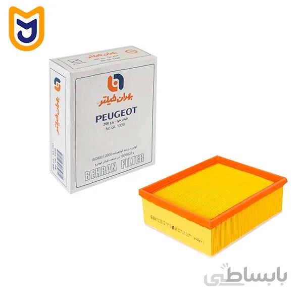 فیلتر هوا بهران مدل GL 1339 مناسب پژو 206 (مدل 80 تا 85)