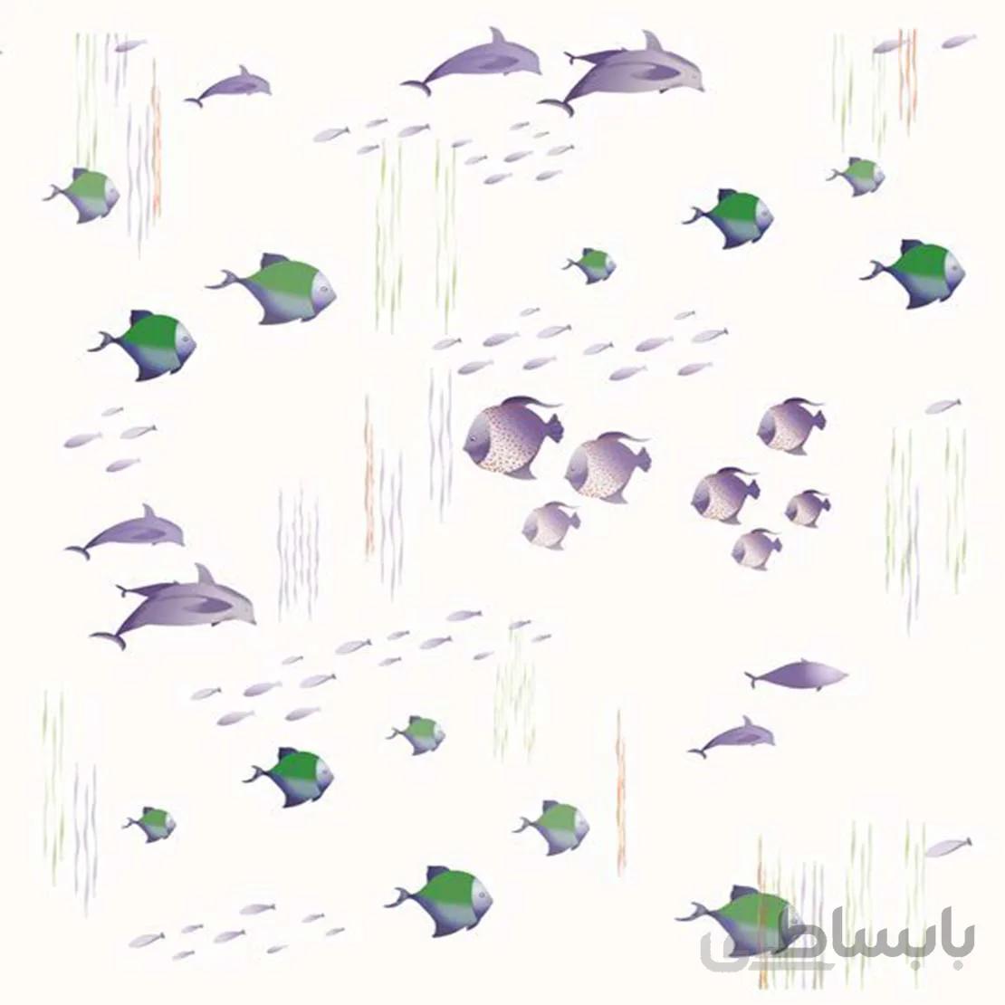 پرده حمام 180*190 رزین تاژ طرح آکواریوم Aquarium