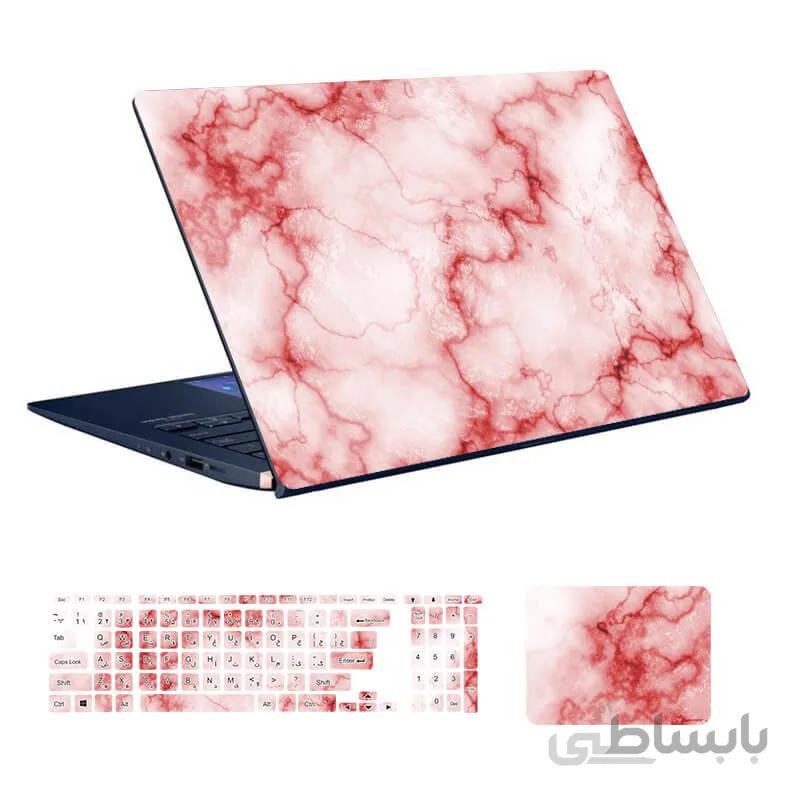 اسکین لپ تاپ طرح Marble کد ۷۱ به همراه استیکر کیبورد
