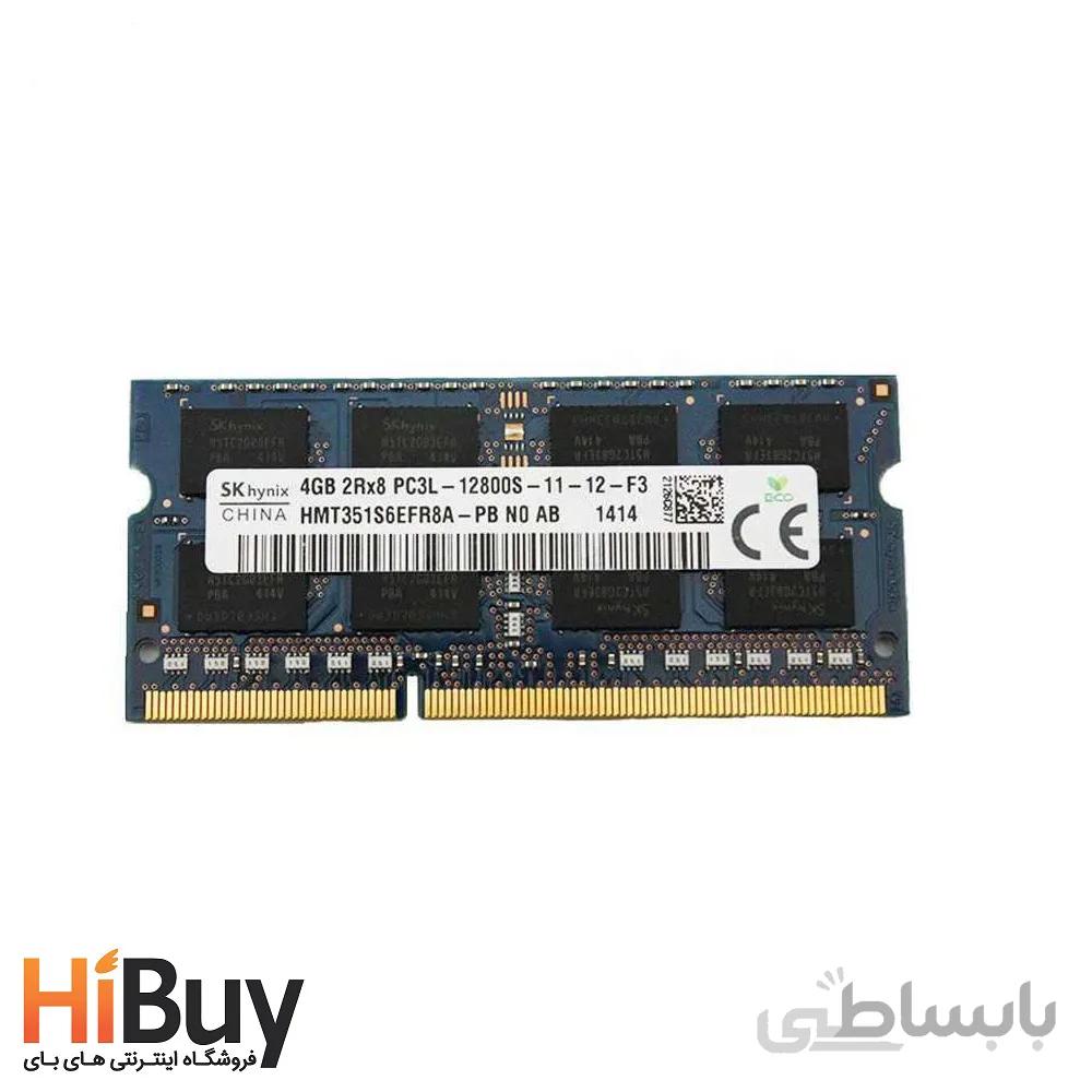 رم لپ تاپ DDR3L تک کاناله 1600مگاهرتز اس کی هاینیکس مدل HMT351S6EFR8A ظرفیت 4 گیگابایت ا SK HYNIX DDR3L 1600MHZ HMT351S6EFR8A RAM 4 G