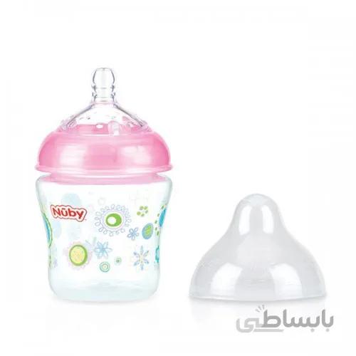 شیشه شیر طلقی 180 میل عروسکی صورتی برند Nuby کد 1193
