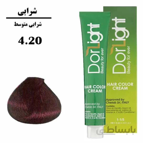 رنگ موی شرابی متوسط (4.20) دورلایت سری شرابی 100میل