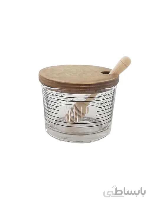عسل خوری درب چوبی شیشه طرح دار