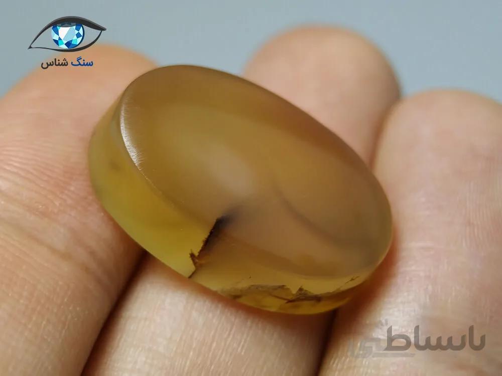 عقیق زرد عسلی طبیعی 5.7 گرم