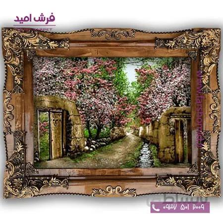 تابلو فرش ماشینی طرح تابلو نقاشی منظره کد 4040 فرشان