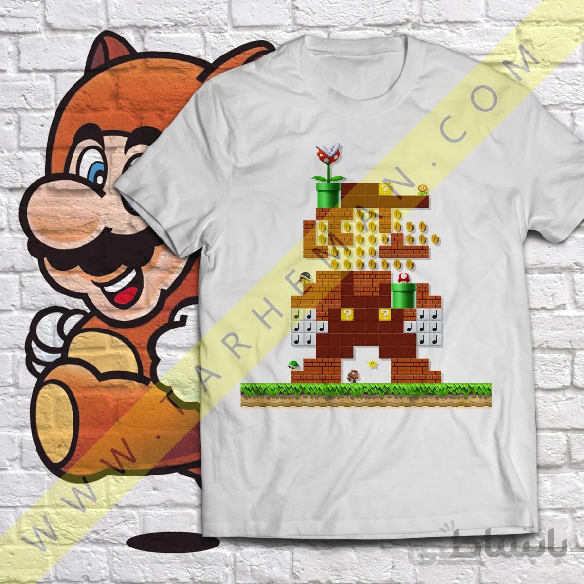 تی شرت با طرح جالب از سوپر ماریو قارچ خور Super mario