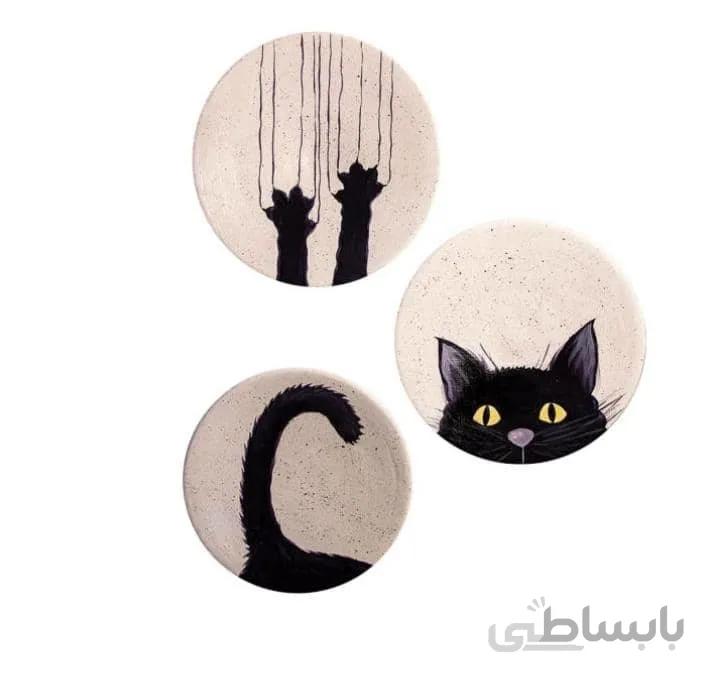 دیوارکوب طرح گربه مجموعه سه عددی