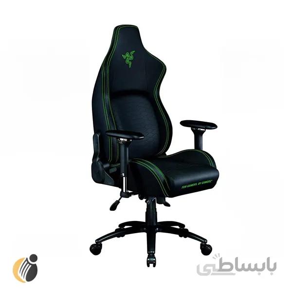 صندلی گیمینگ ریزر مدل Razer Iskur ا Razer Iskur Gaming Chair with Built-in Lumbar Support Ergonomic Lumbar Support System 4D Armrests Memory Foam Head Cushion PVC Leather - Black and Green