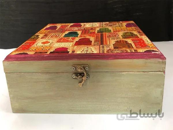 جعبه چوبی طرح نقش و نگار