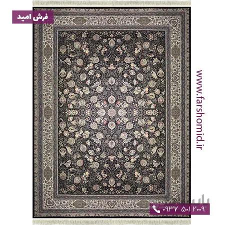 فرش 1600 شانه 8 رنگ افشان سلطنتی دودی خاطره کویر کاشان