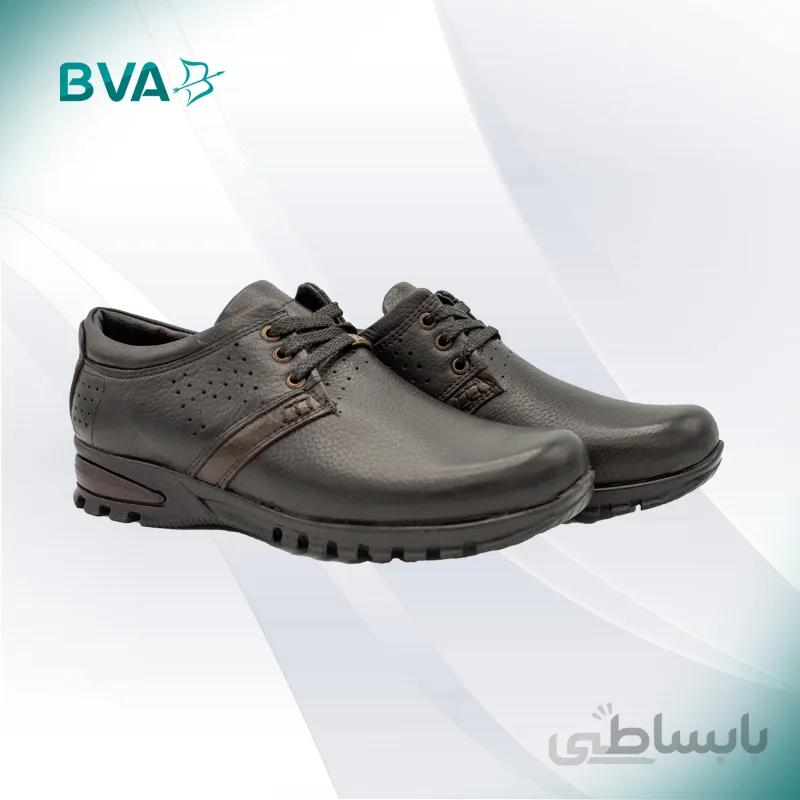 کفش چرم مردانه مدل دناسا اکو بندی مشکی