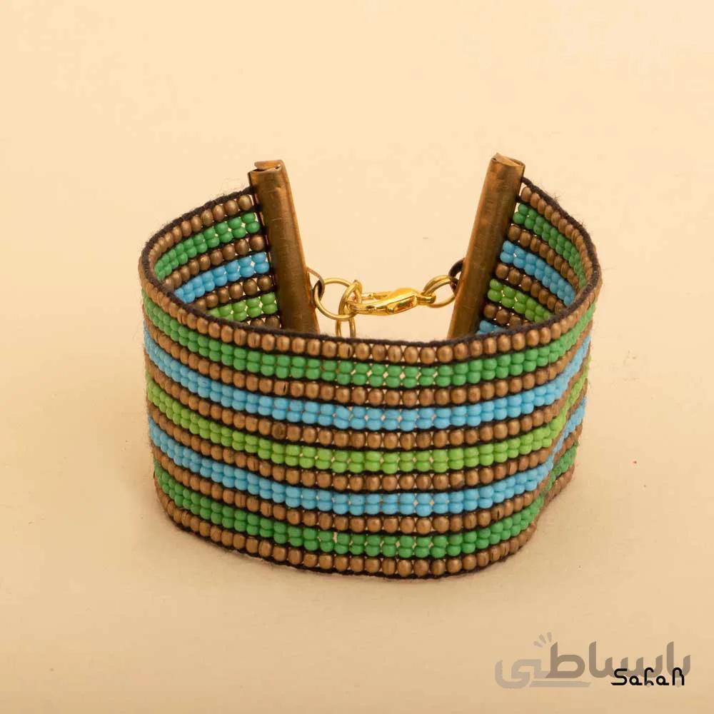 دستبند مهره ایی منجوق پهن