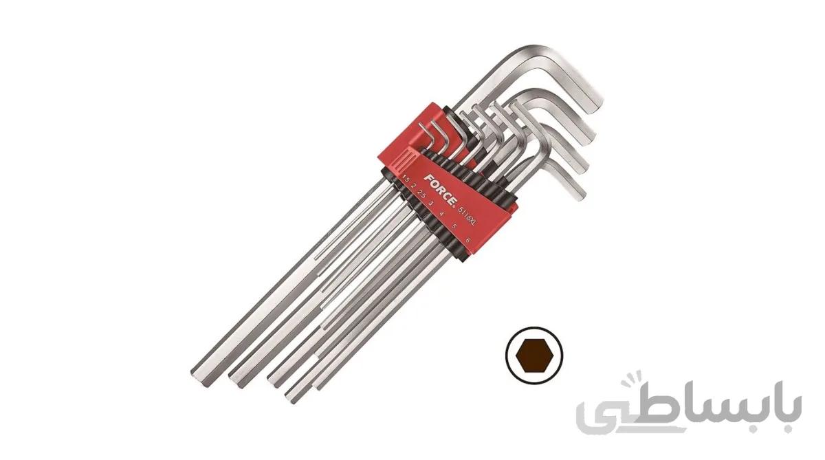 سری آچار آلن L شکل 11 عددی فوق بلند فورس – FORCE مدل 5116XL