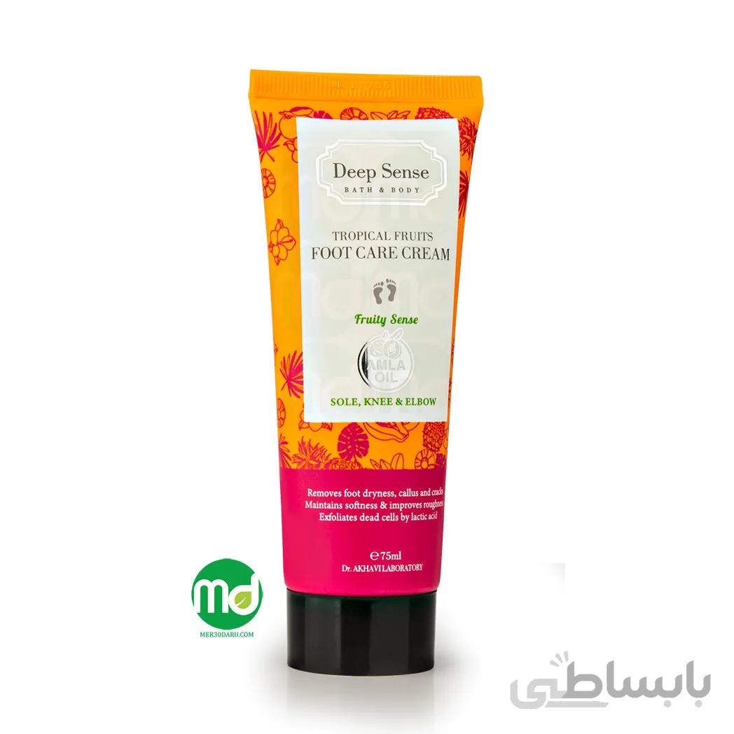 کرم ترک پا دیپ سنس مدل Tropical Fruits ظرفیت 75 میلی لیتر ا Deep Sense Tropical Fruits Foot Care Cream 75 ml