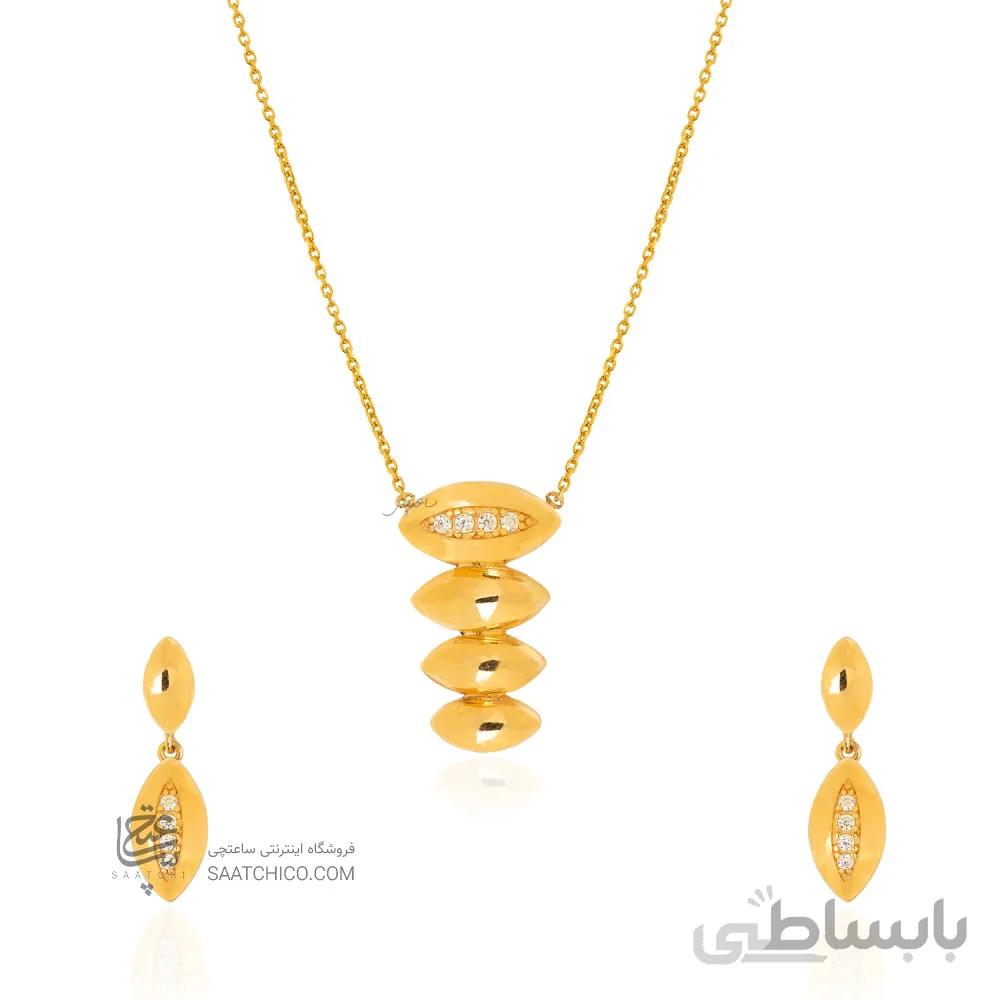 نیم ست طلا طرح مارکیز مدل خطی کد CS352