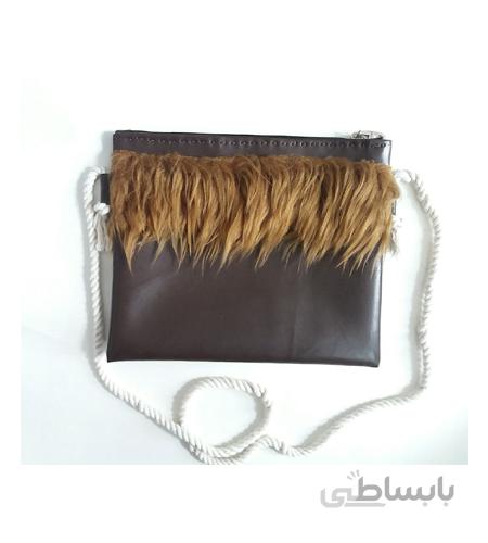 کیف رو دوشی چرمی خزدار لبینا کد sn1123