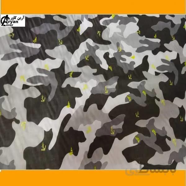 پارچه شمعی چریکی سفید پشت نقره ای عرض 170