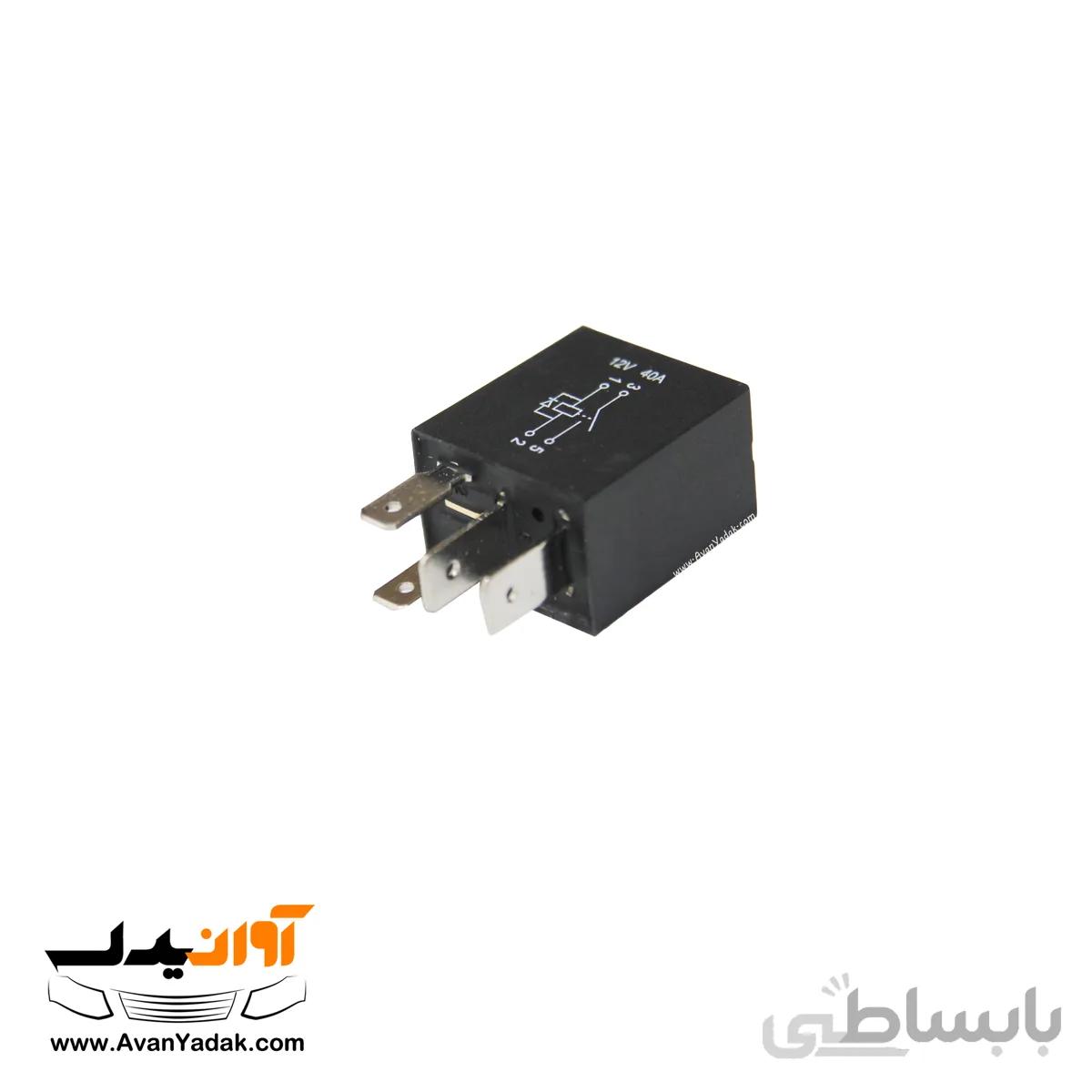 رله 40 آمپر مشکی دسته سیم موتور ساینا و کوییک