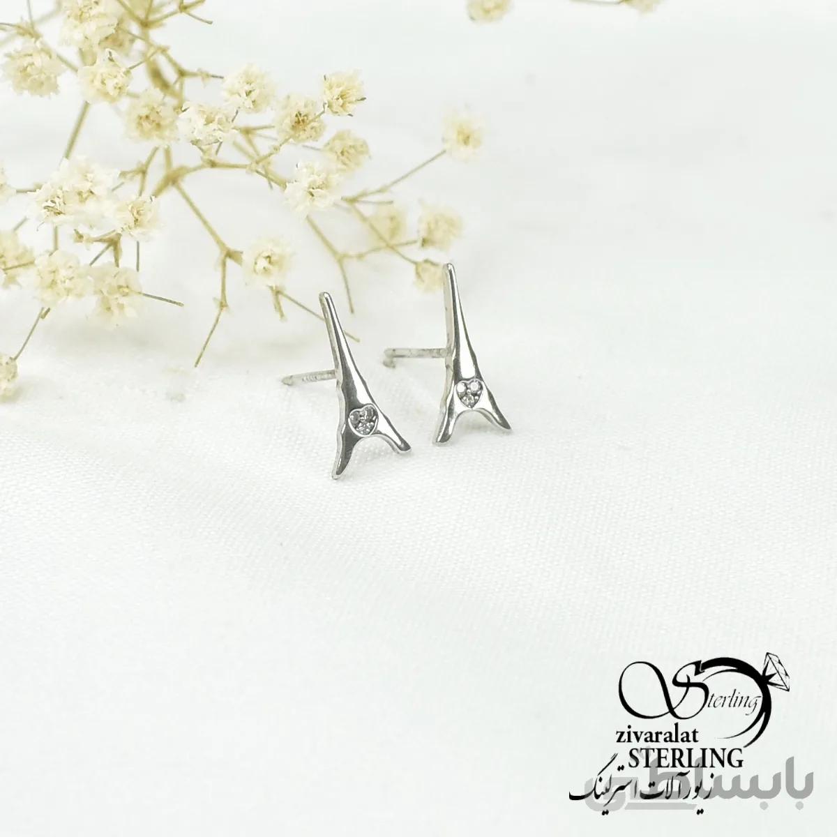 گوشواره میخی نقره کد 6237
