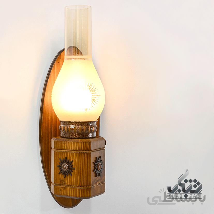 لوستر دیواری چوبی دارکار مدل روستیک کد 407 ا لوستر ديواري دارکار مدل روستيک کد 407