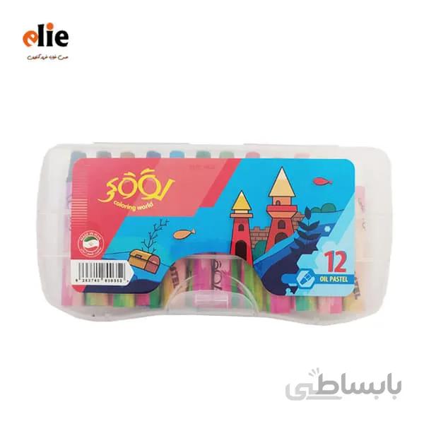 مداد شمعی 12 رنگ لوکی جعبه طلقی