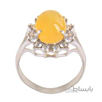 انگشتر نقره زنانه مدل عقیق شرف الشمس کد AW 004
