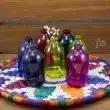 گلدان رنگی شیشه‌ای طرح بهاره