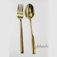 قاشق و چنگال 12 پارچه ام جی اس مدل شیکاگو طلایی