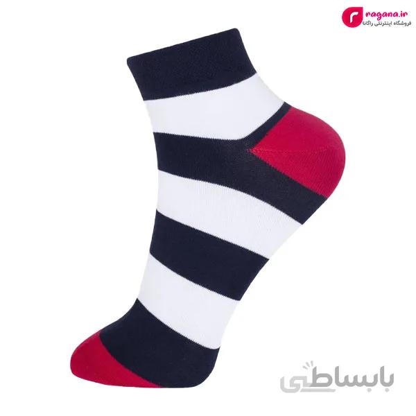 جوراب مردانه نیم ساق طرح راه راه کد R215357