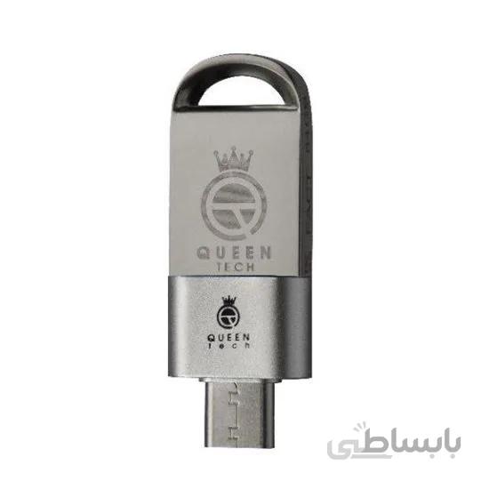 فلش 32 گیگ کویین تک QUEEN TECH Fact Plus + تبدیل OTG ا QUEEN TECH Fact Plus + تبدیل OTG