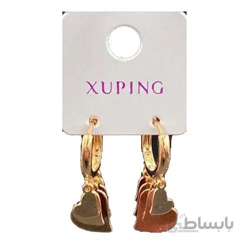 گوشواره حلقه ای زنانه ژوپینگ با 5 آویز قلب کد 900