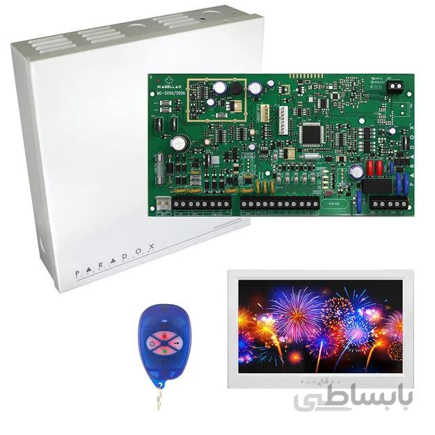 پنل MG5050 به همراه کی پد تاچ TM70 و ریموت REM1 پارادوکس و جعبه فلزی