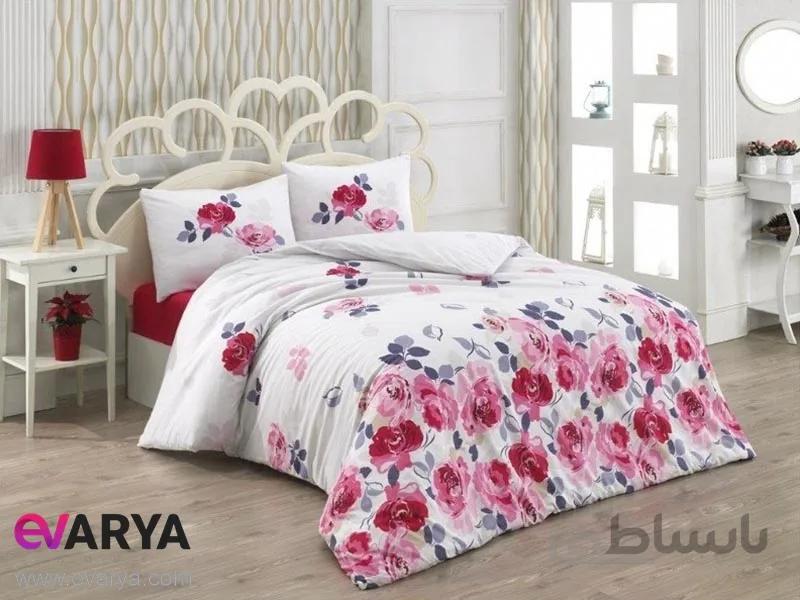 ست کامل ملحفه بدون کش دو نفره برند Kristal طرح Alanis چهار تکه