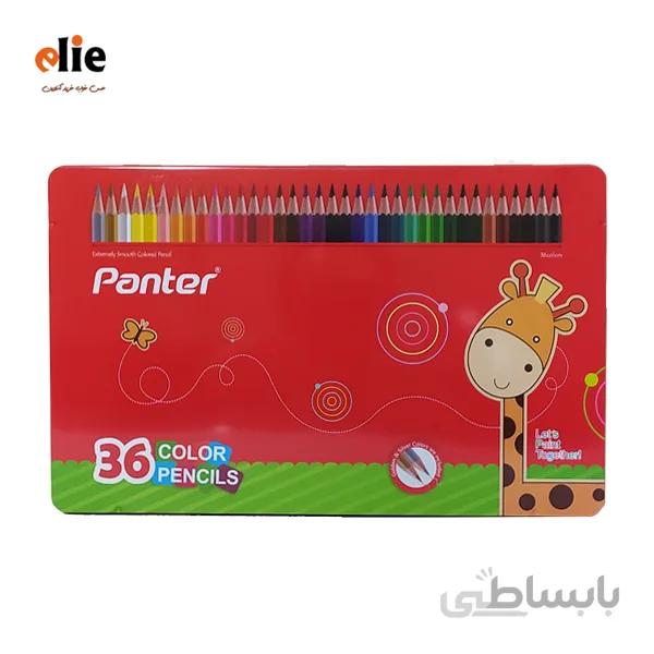 مداد رنگی 36 رنگ پنتر جعبه فلزی مدل زرافه