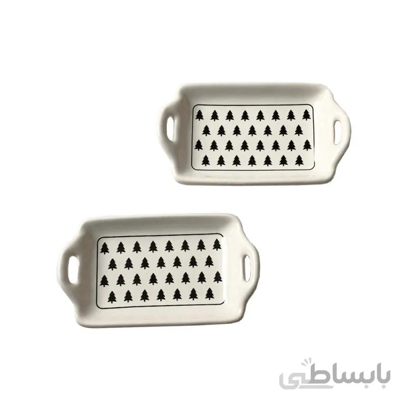 ظرف سرو مایا هوم طرح مستطیل بسته دو عددی کد 010