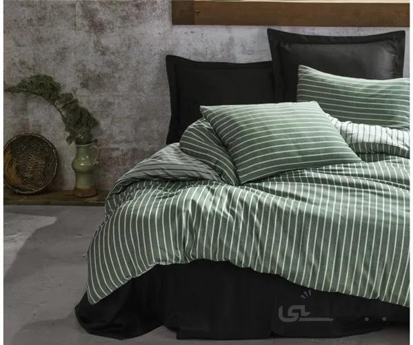 ست کاور ساتن کاتن باکس مدل Bamboo رنگ Yesil دو نفره 6 تکه