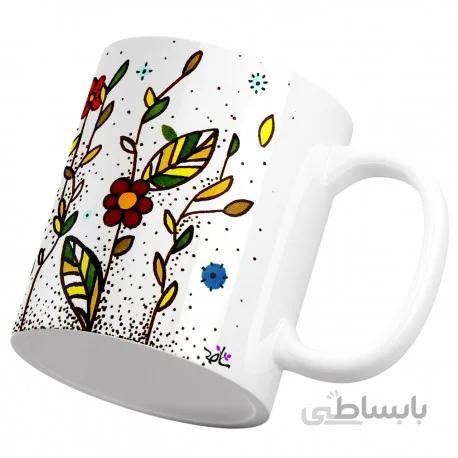 ماگ سرامیکی نقاشی ماژیک گلدون