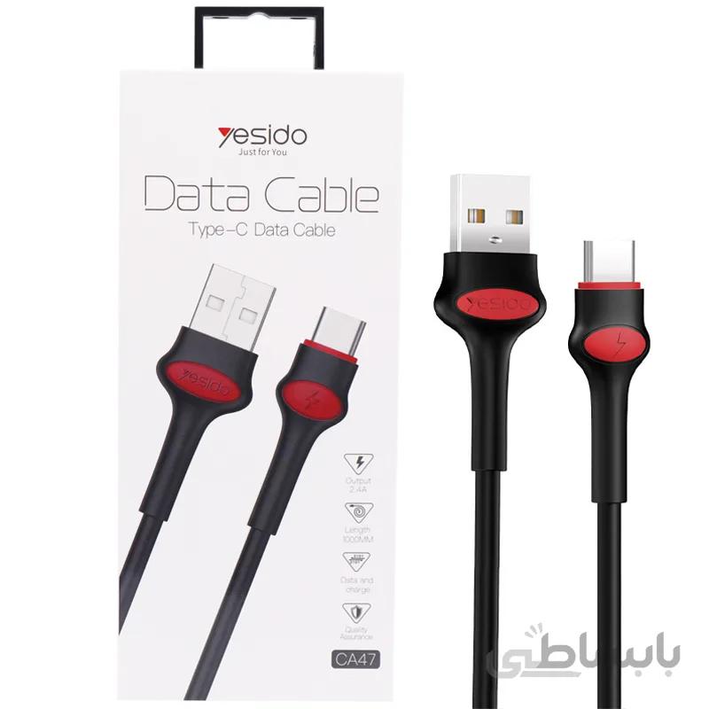 کابل Yesido CA47 2.4A 1m Type-C ا Yesido CA-47 2.4A 1m Type-C Cable