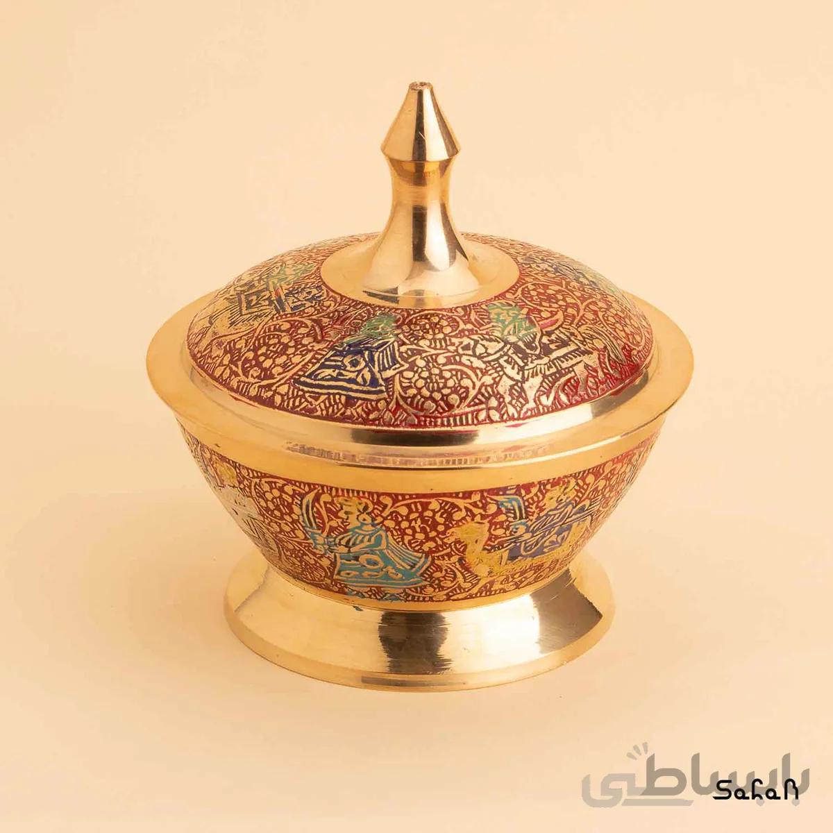 قندان برنجی میناکاری مدل هوتس