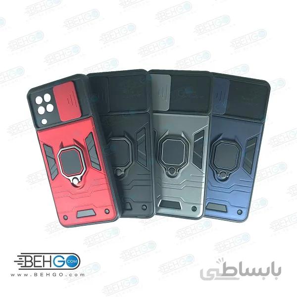 قاب گوشی سامسونگ A22 4G/M32 کاور ضد ضربه بتمن ارمور با محافظ لنز دوربین A22 4G/M32