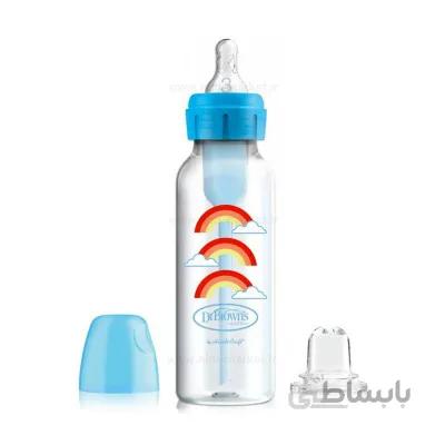 شیشه شیر250میل آبی با سرآبمیوه دکتر براونز