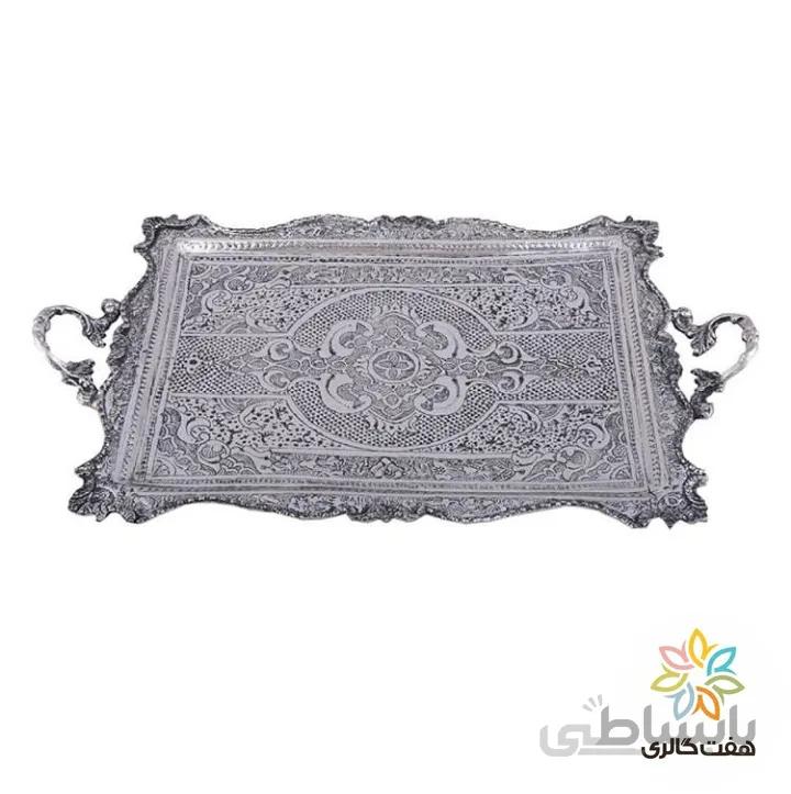 سینی مستطیل ۶ نفره نقره نما کد ۱۰۴۶۵