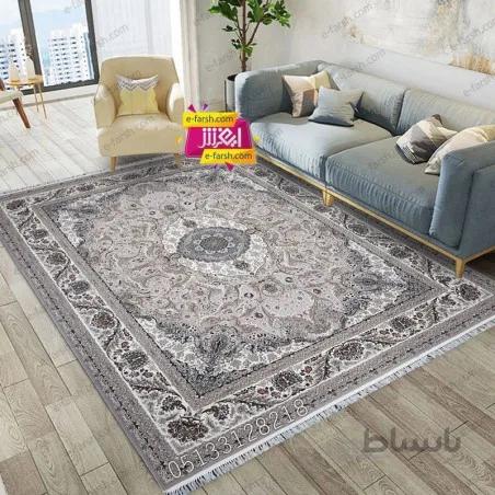 فرش ماشینی زمرد مشهد طرح 22009 موزی گل برجسته