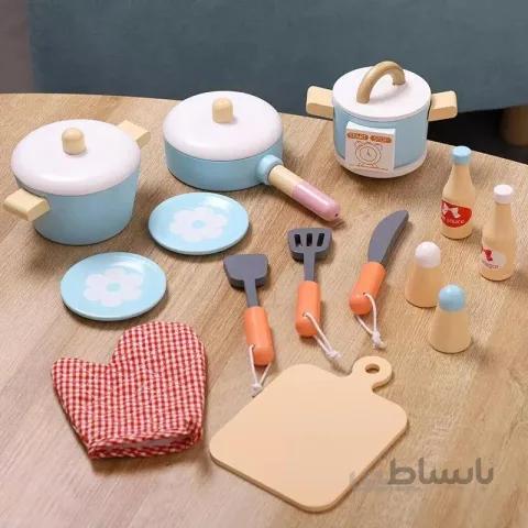 ست قابلمه و ظروف آشپزخانه چوبی 14 تکه کد 210416